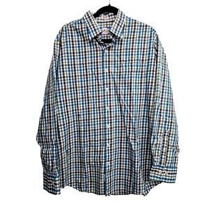 Peter Millar Mens Plaid Check  XL Long Sleeve Button Down Shirt Preppy Casual